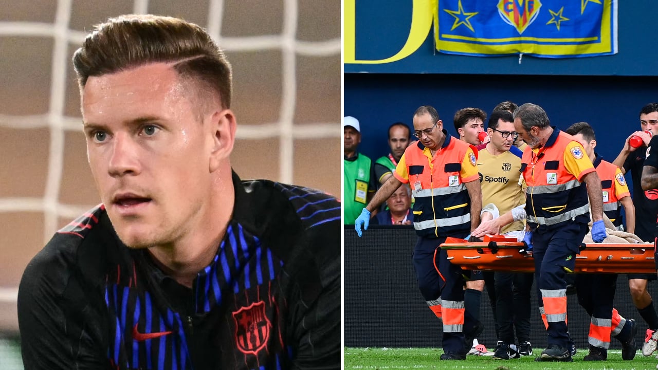 Ter Stegen salió gravemente lesionado en el partido de Barcelona vs. Villarreal