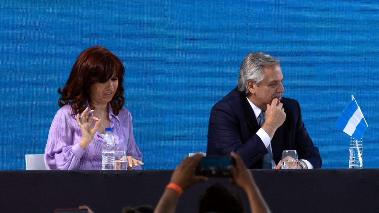 Cristina Fernández y Alberto Fernández, antes de las elecciones del domingo.