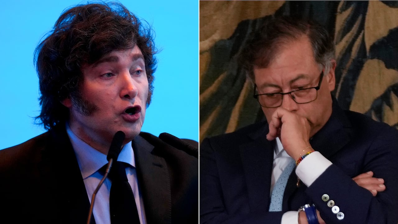 Presidente de Argentina, Javier Milei, y el presidente Gustavo Petro.