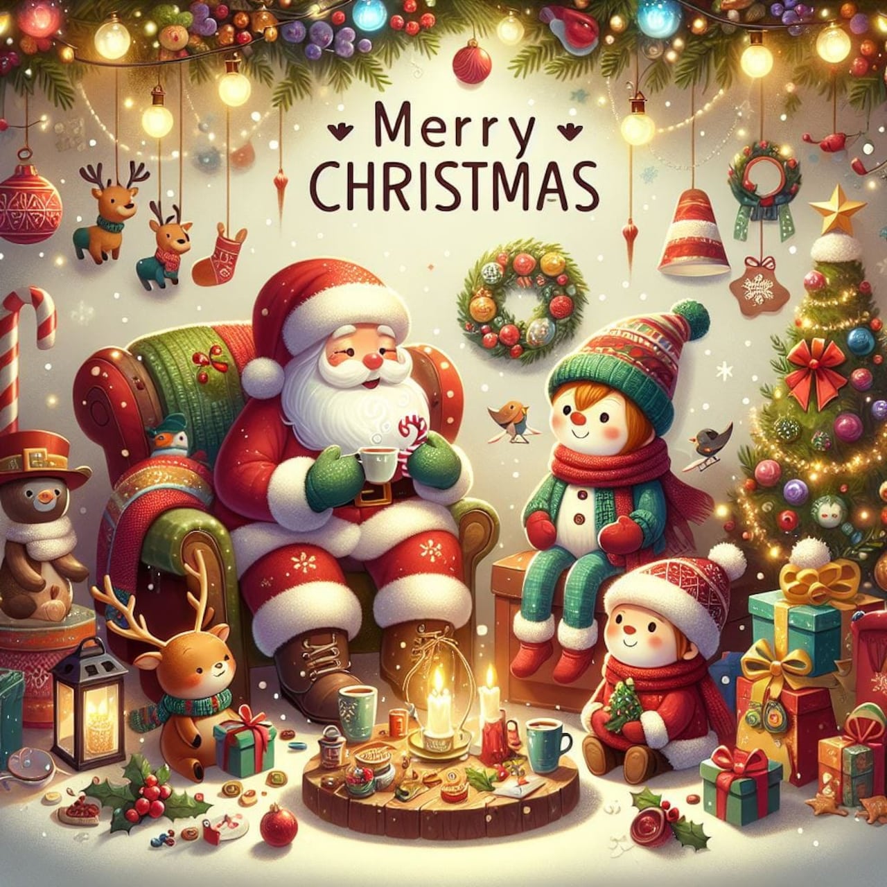 Postal navideña creada con inteligencia artificial generativa