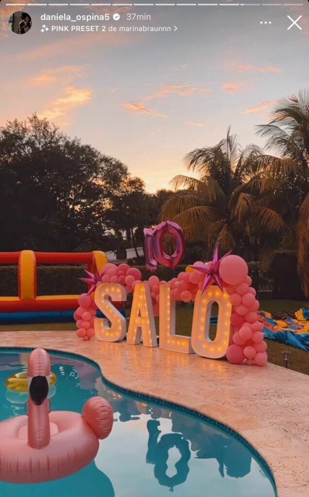 Daniela Ospina publicó fotos de la celebración del cumpleaños de sus hija Salomé.