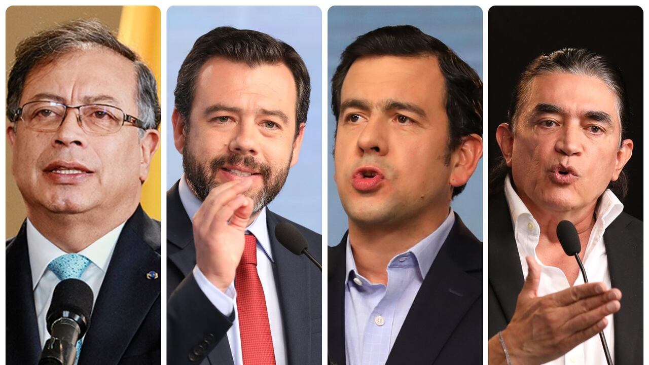 Algunos de los candidatos a la Alcaldía de Bogotá se pronunciaron sobre la propuesta del presidente Gustavo Petro para financiar el transporte masivo. (Fotos: Presidencia/Esteban Vega/Juan Carlos Sierra)