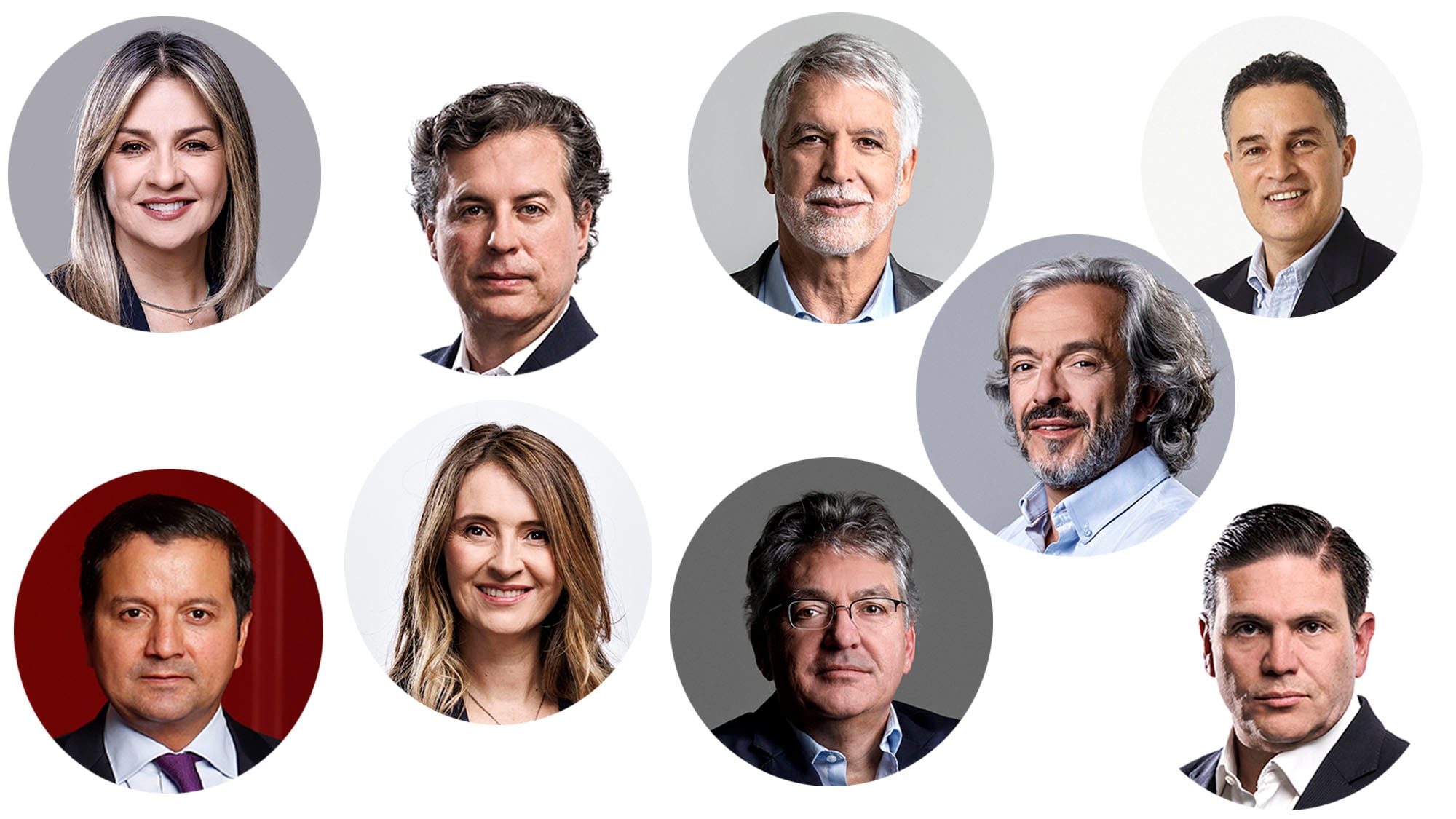 Aníbal Gaviria
David Luna
Enrique Peñalosa
Juan Carlos Pinzón
Juan Daniel Oviedo
Juan Manuel Galán
Mauricio Cárdenas
Paloma Valencia
Vicky Dávila