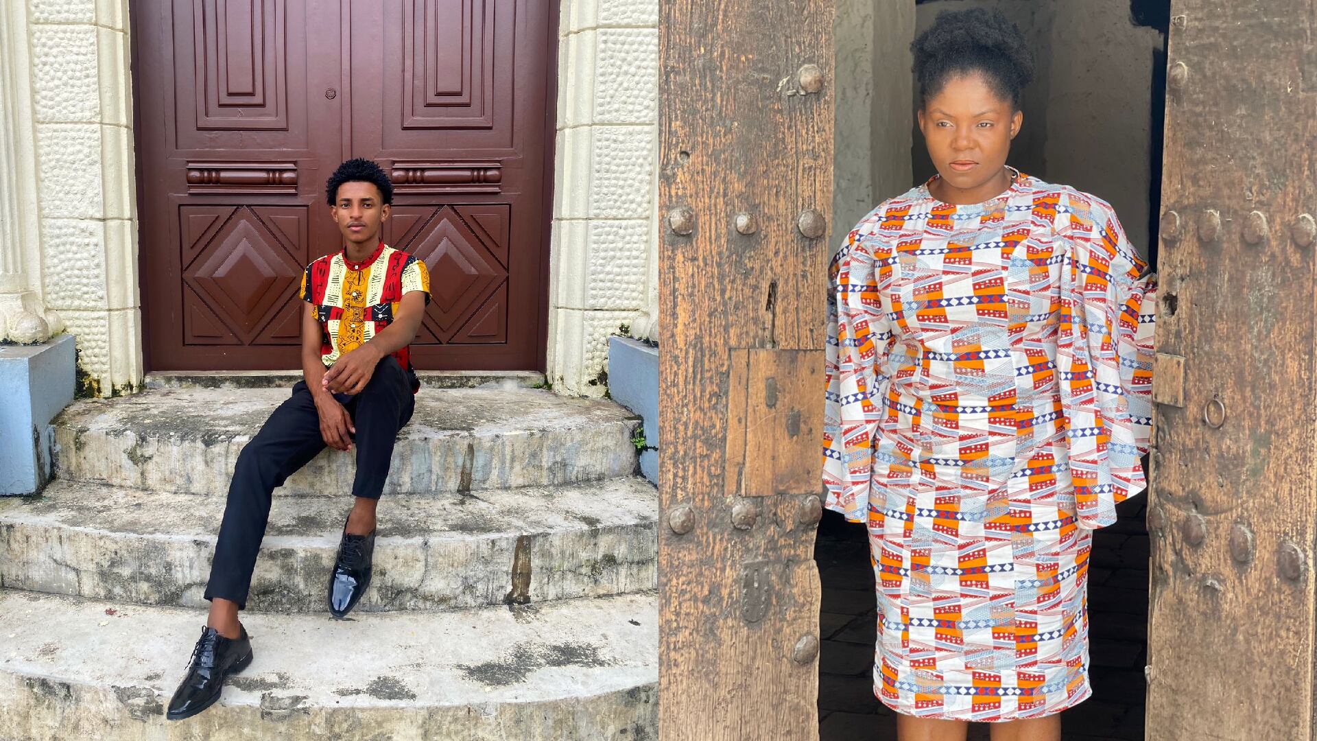 Esteban Sinisterra y Francia Márquez- Esteban African (diseñador) - Foto por: Izq Esteban Sinisterra - Der @esteban_african_oficial