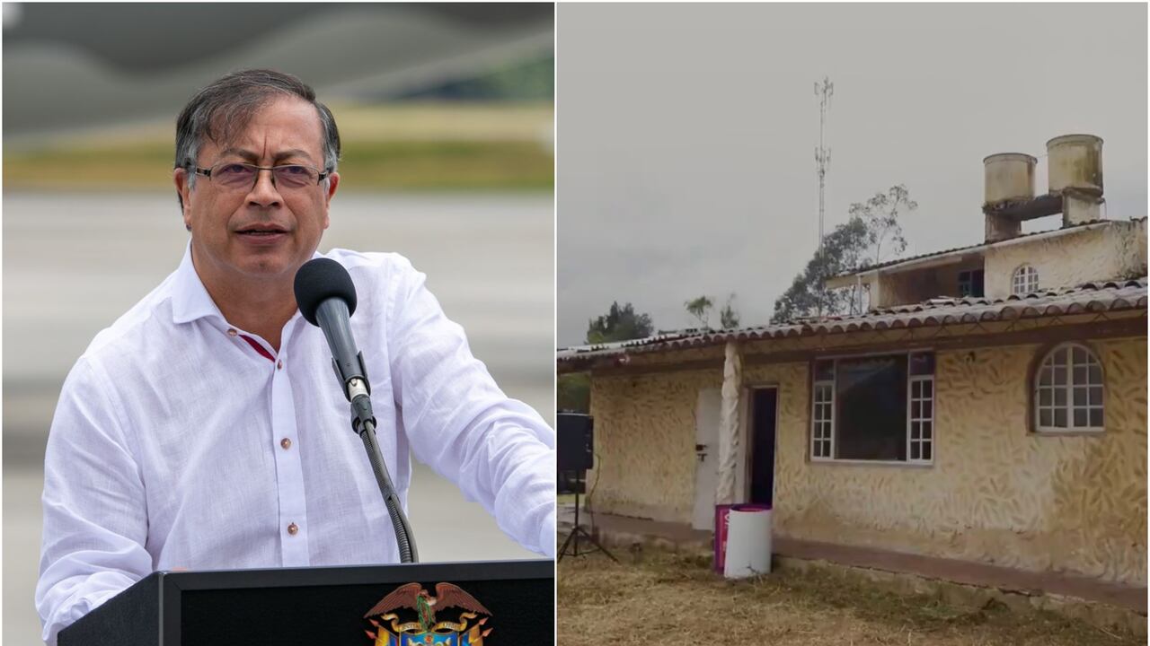 Presidente Gustavo Petro y casa finca del extinto capo Gonzalo Rodríguez Gacha.