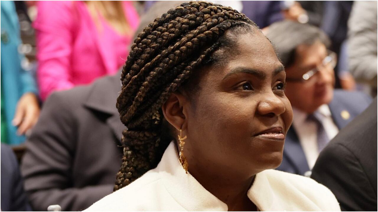 La vicepresidenta, Francia Márquez, en la instalación de la nueva legislatura, en el Congreso de la República, en Bogotá