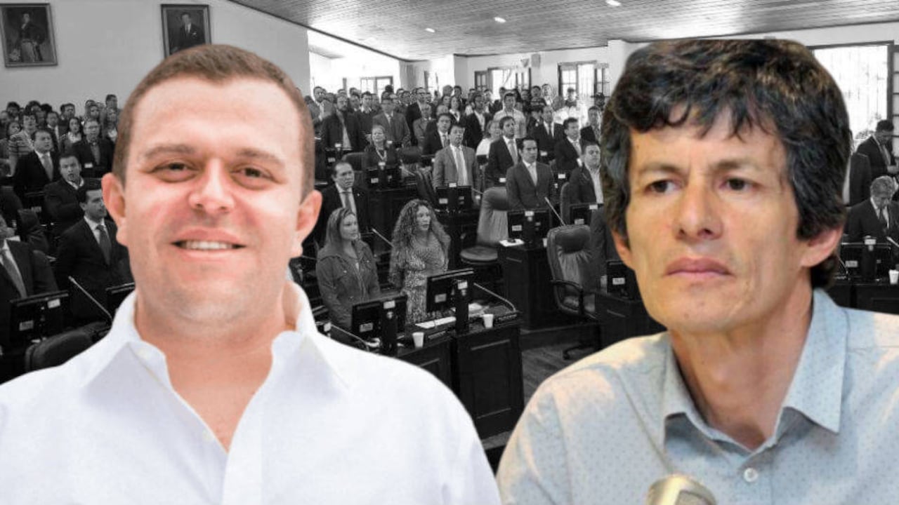 Juan Carlos Flórez (derecha) le pidió a la Procuraduría que investigue al concejal Juan Felipe Grillo por "torpedear" la votación del POT en el Concejo de Bogotá. Grillo se defiende y dice que ha actuado correctamente.