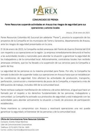 La empresa aseguró que salvaguardará la integridad de sus colaboradores.