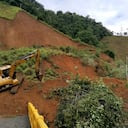 Imágenes de la vía afectada por derrumbe en Rosas (Cauca).