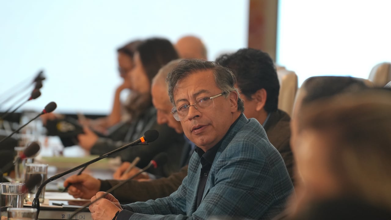 El presidente Gustavo Petro, en el consejo de ministros del 21 de octubre de 2025, en Bogotá.