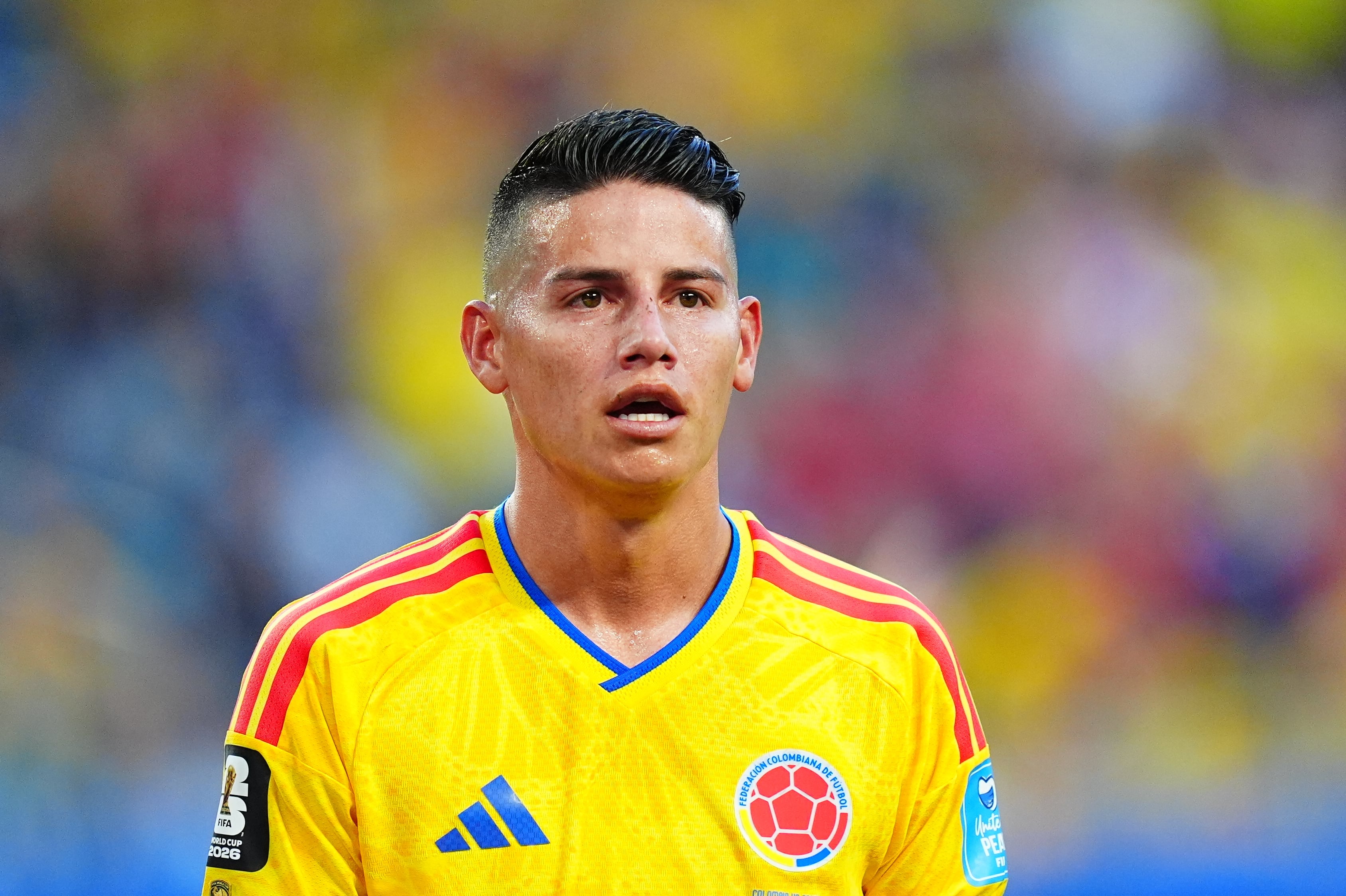 FLORIDA, USA - JUNE 27: James Rodriguez (10) of Colombia looks on during the 2026 FIFA World Cup First Stage Group K match between Colombia and Portugal at the Hard Rock Stadium (Miami Stadium) in Miami Gardens, Florida, United States on June 27, 2026. (Photo by Evrim Aydin/Anadolu via Getty Images)