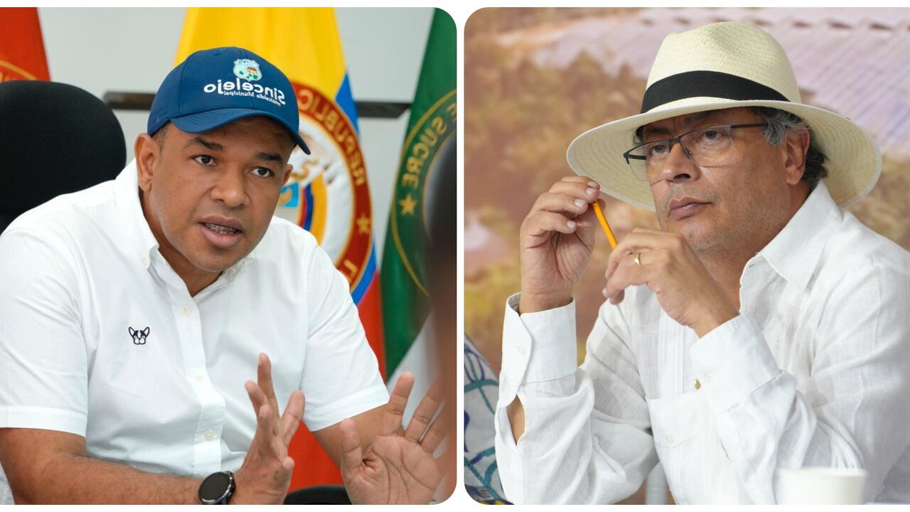 El alcalde Sincelejo, Yahir Acuña, y el presidente Gustavo Petro.
