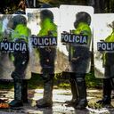 Policía en Bogotá durante protestas