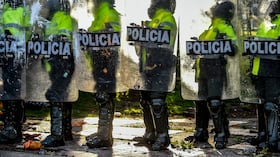 Policía en Bogotá durante protestas