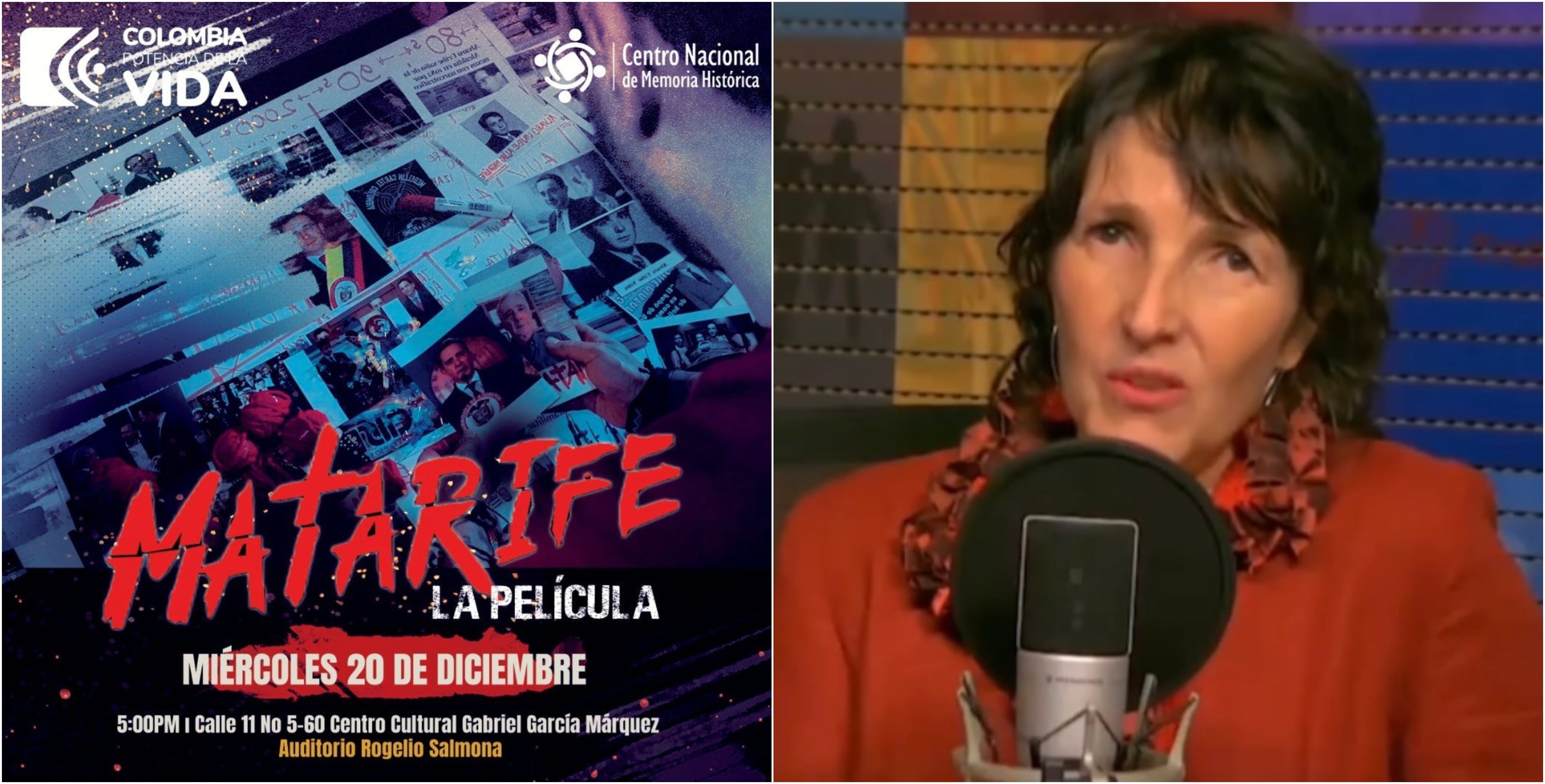 Matarife y la directora del Centro de Memoria Histórica María Valencia Gaitán