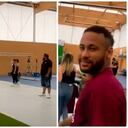 El astro brasileño, dejó con la boca abierta a sus seguidores tras anotar una canasta de baoncesto pero con sus pies. Neymar celebró como si fuera un gol.