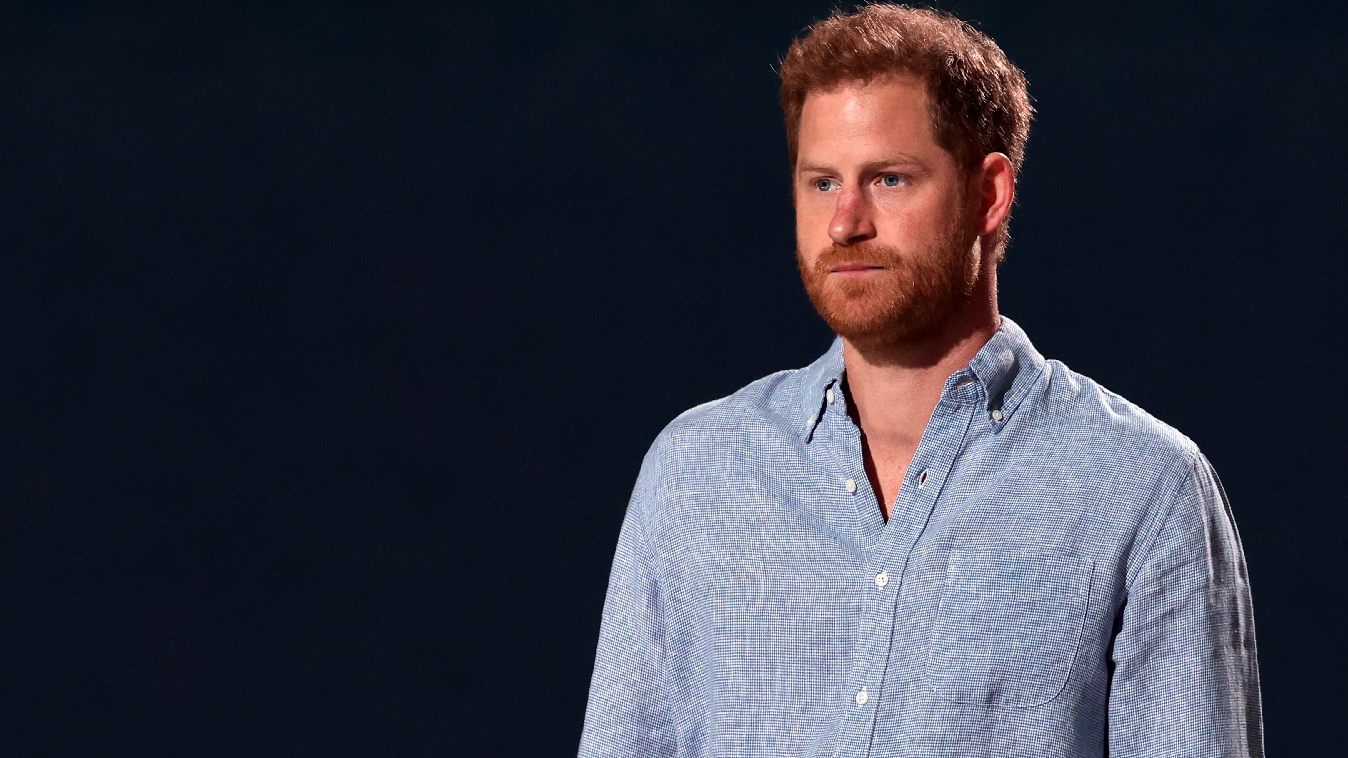 INGLEWOOD, CALIFORNIA: In this image released on May 2, Prince Harry, The Duke of Sussex, speaks onstage during Global Citizen VAX LIVE: The Concert To Reunite The World at SoFi Stadium in Inglewood, California. Global Citizen VAX LIVE: The Concert To Reunite The World will be broadcast on May 8, 2021. (Photo by Kevin Winter/Getty Images for Global Citizen VAX LIVE)
