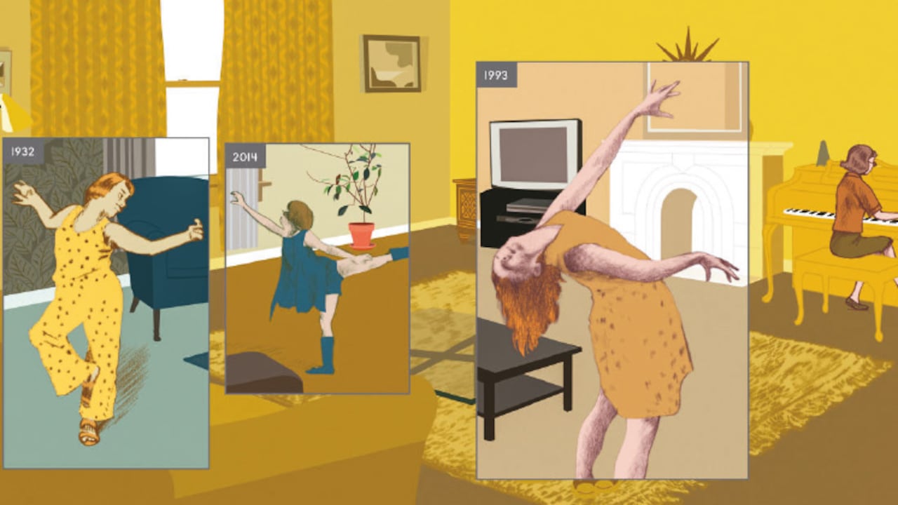 La obra icónica de Richard McGuire, publicada en 1989, constaba de seis páginas a blanco y negro que contaban lo ocurrido en un rincón de una habitación durante millones de años. Esta publicación se convirtió en 2014 en una novela gráfica de 300 páginas a color.