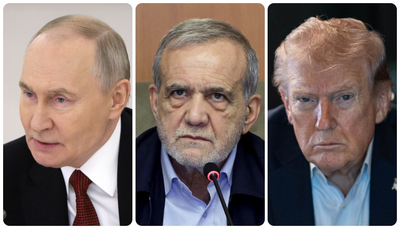 Vladimir Putin, Masoud Pezeshkian y Donald Trump