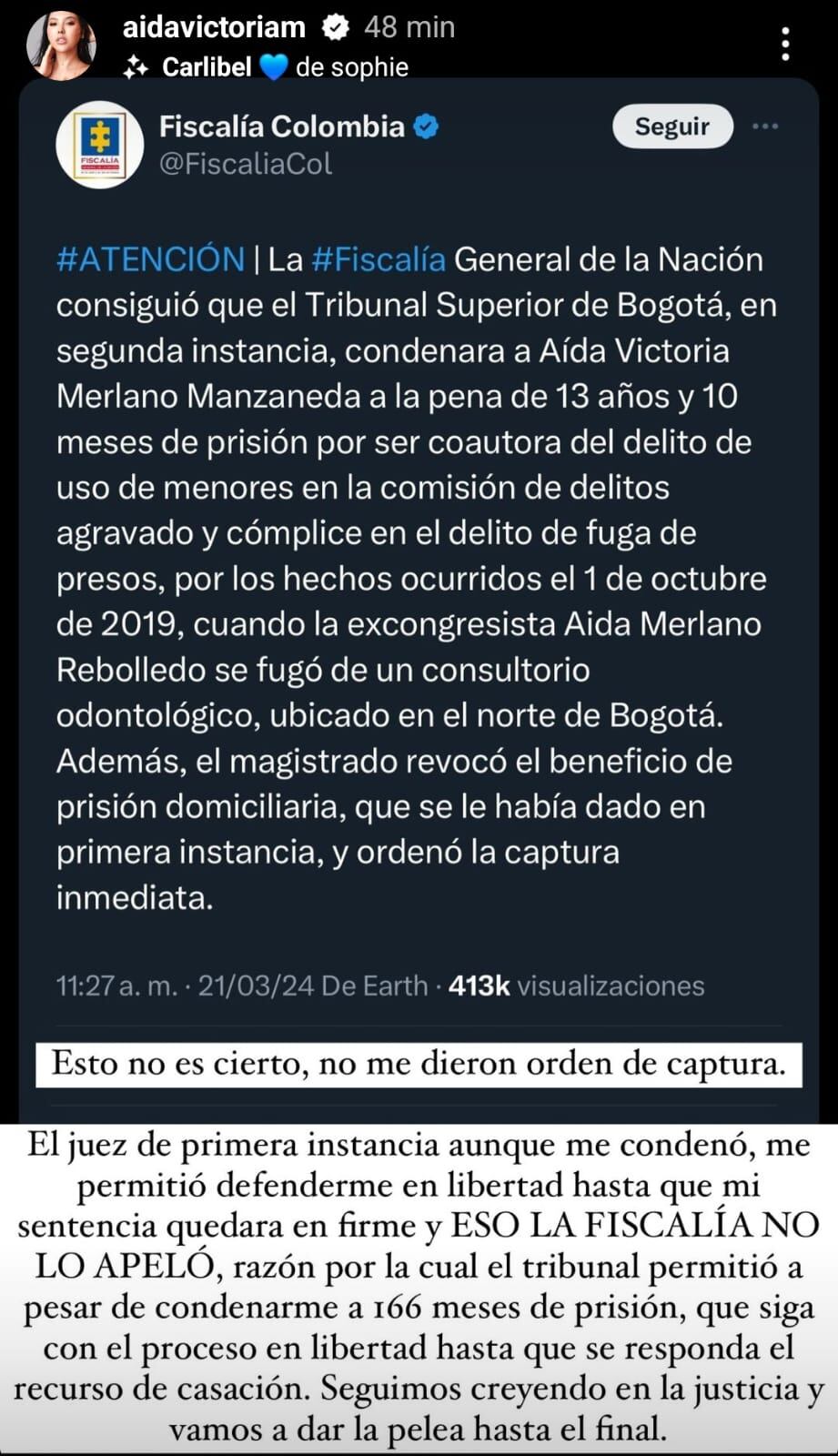 Este fue el primer mensaje de la influencer tras ser condenada.
