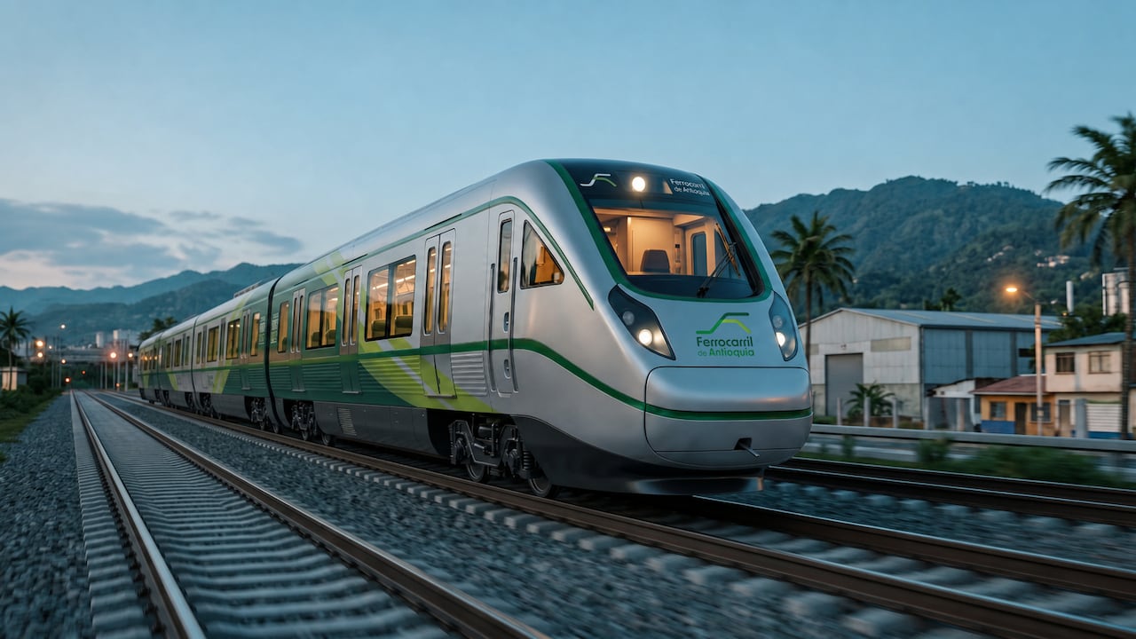 Render ilustrativo del Ferrocarril de Antioquia, obra que revolucionará la competitividad, productividad y calidad de vida de millones de colombianos.