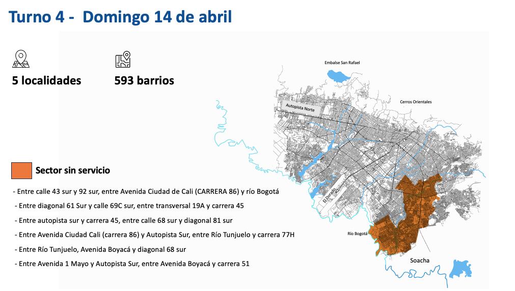 Restricción agua Bogotá