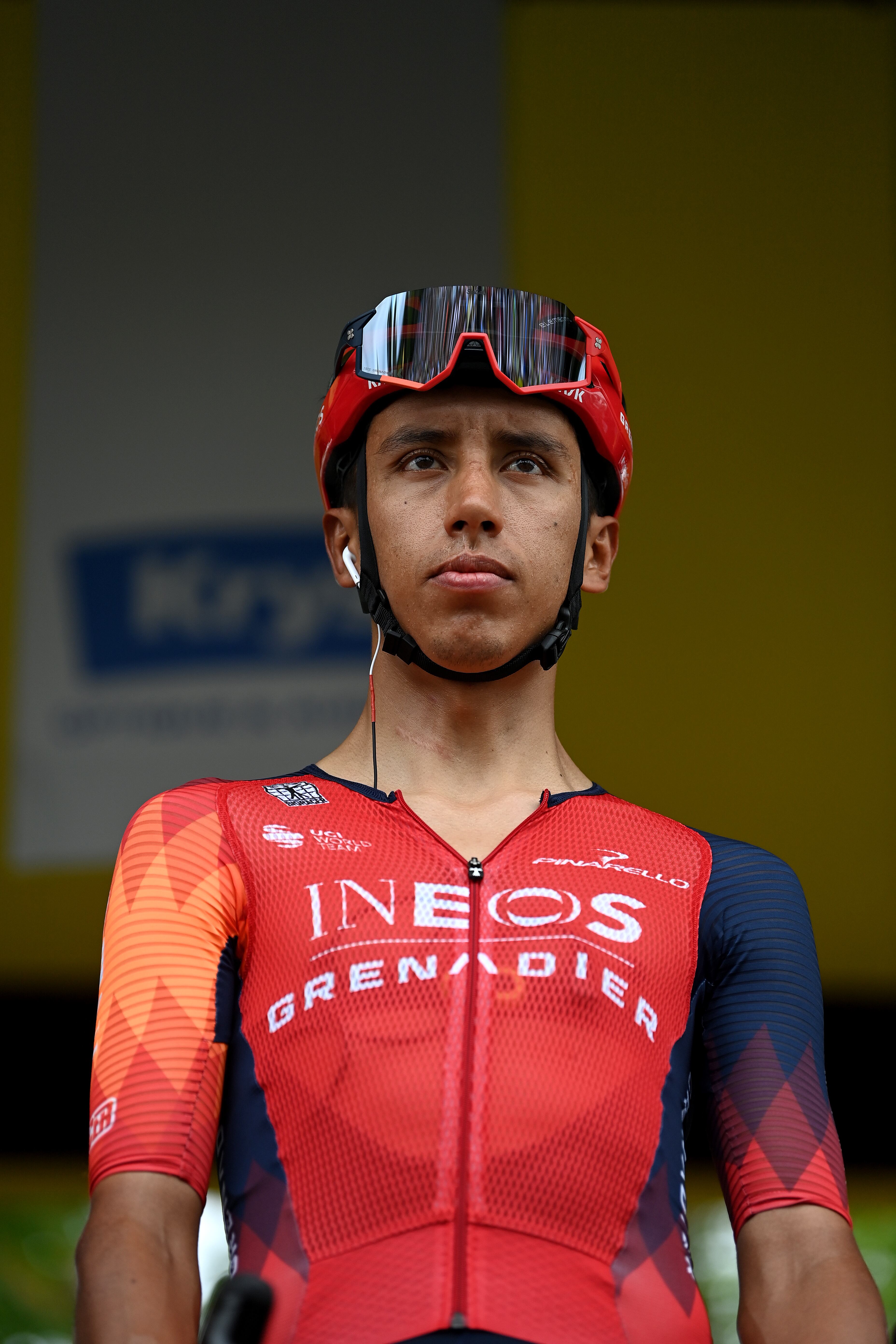 VITORIA-GASTEIZ, SPAIN - JULY 02: Egan Bernal of Colombia and Team INEOS Grenadiers prior to the stage two of the 110th Tour de France 2023 a 208.9km stage from Vitoria-Gasteiz to San Sébastián / #UCIWT / on July 02, 2023 in Vitoria-Gasteiz, Spain. (Photo by Tim de Waele/Getty Images)