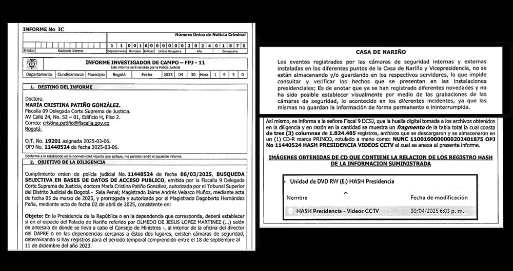  Aunque en los documentos aparece el recaudo de 1.824.485 archivos de video, estos podrían tener graves fallas. Así lo advierte el informe.