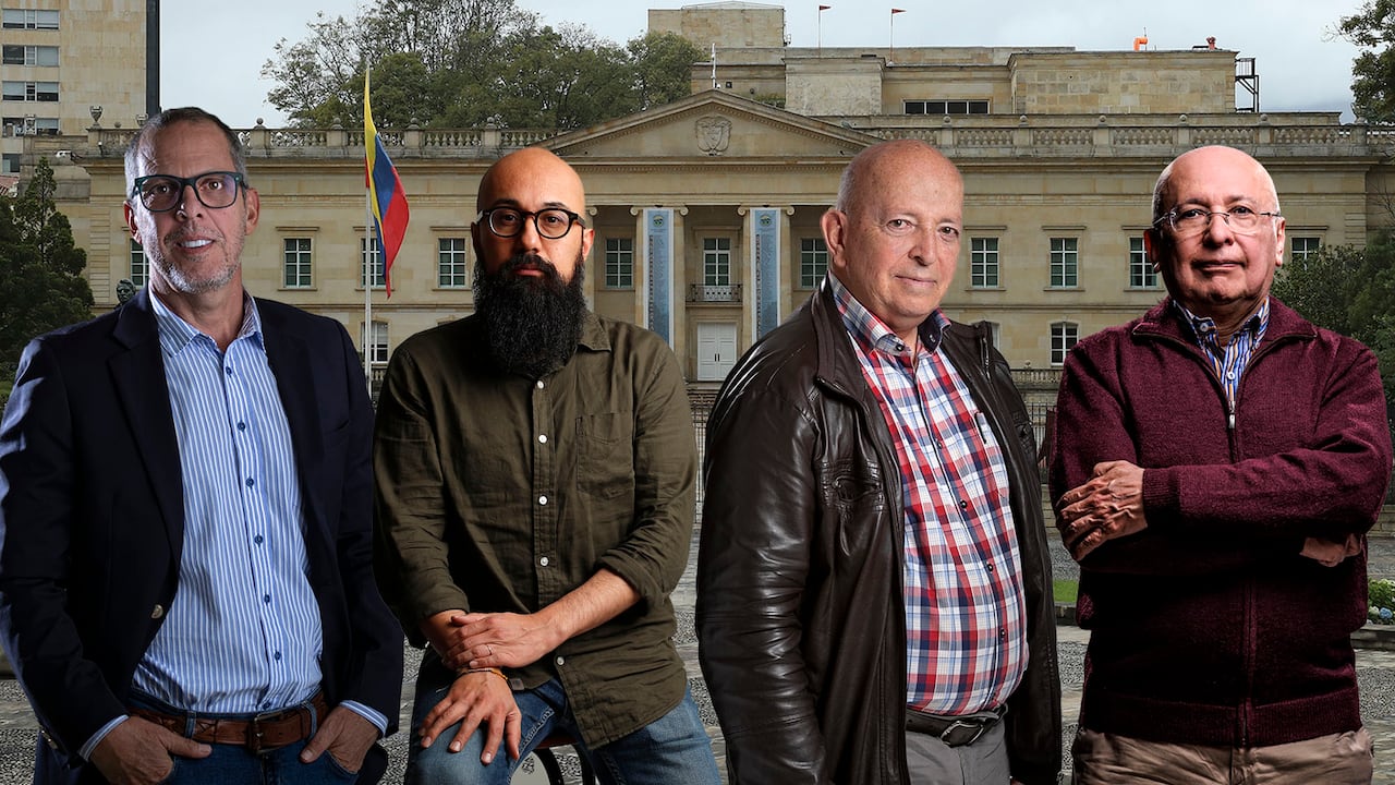 De izquierda a derecha: Alfredo Saade, Carlos Carrillo, Otty Patiño y Eduardo Montealegre.