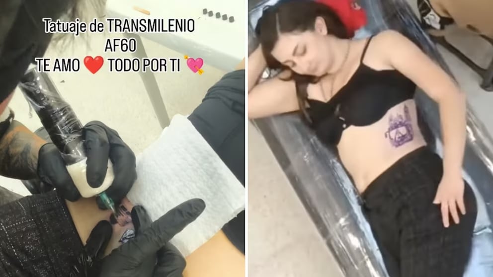 Mujer que celebró boda simbólica con ruta de TransMilenio se hizo un tatuaje en homenaje al servicio A/F60