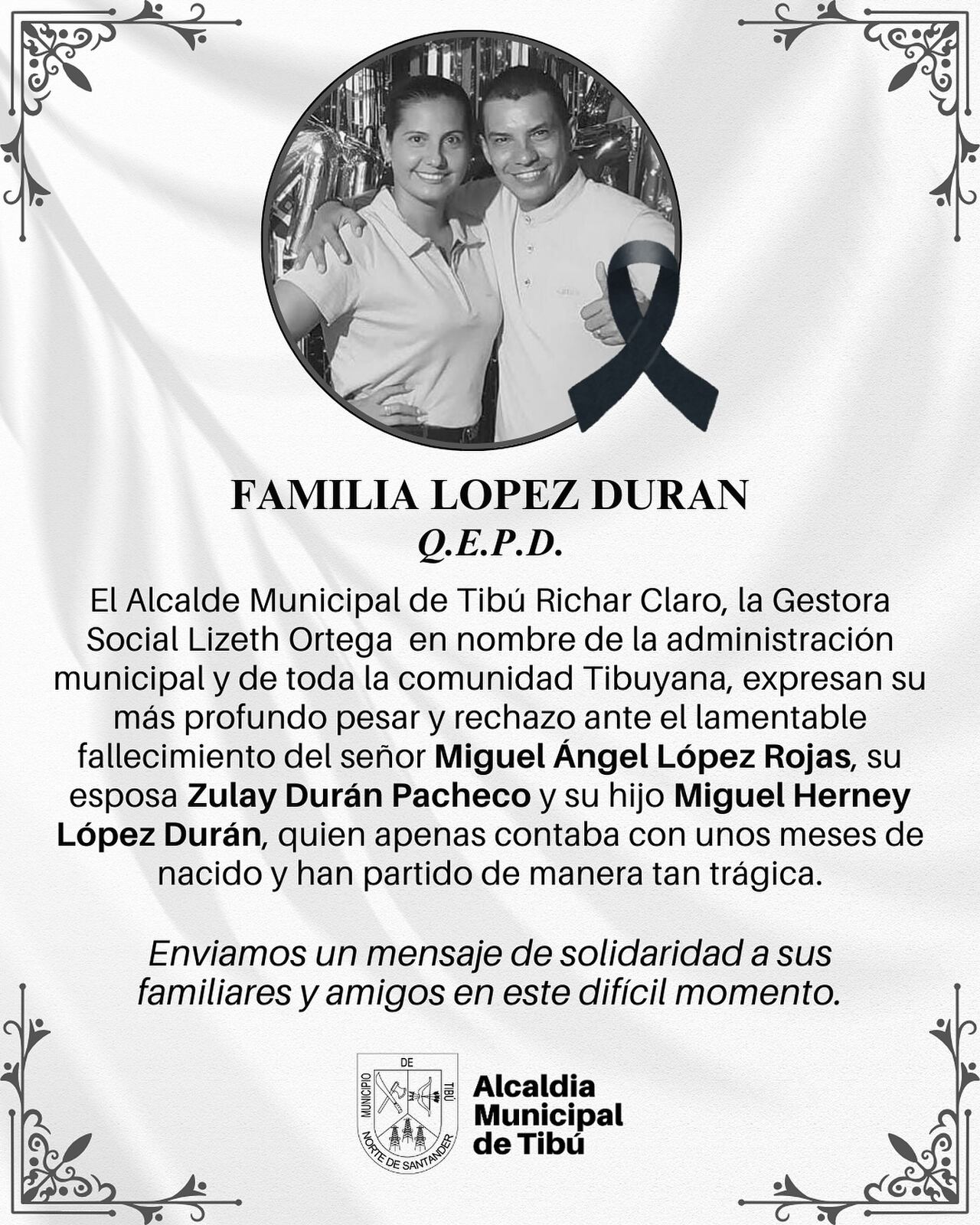La Alcaldía de Tibú mostró su pesar por estas muertes.