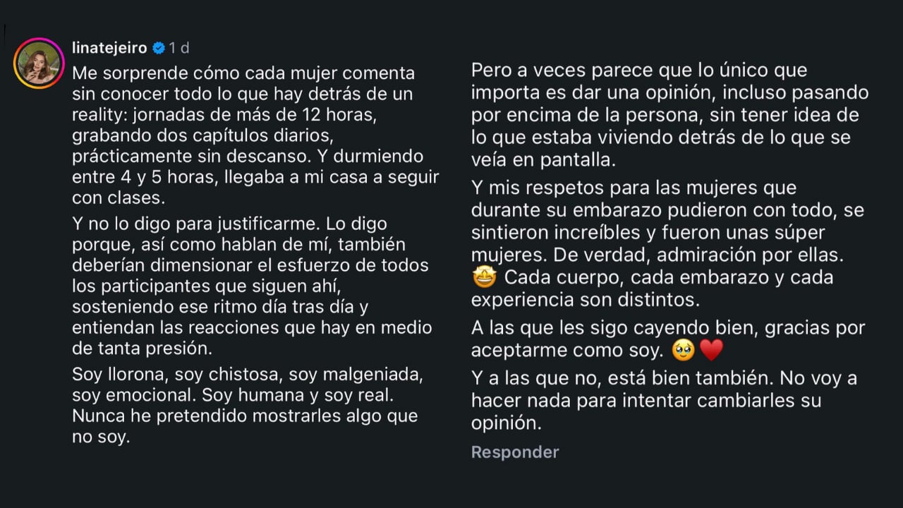 Comentario de Lina Tejeiro