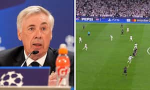 Carlo Ancelotti y su reacción.
