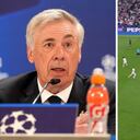 Carlo Ancelotti y su reacción.