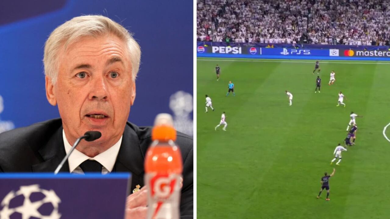Carlo Ancelotti y su reacción.