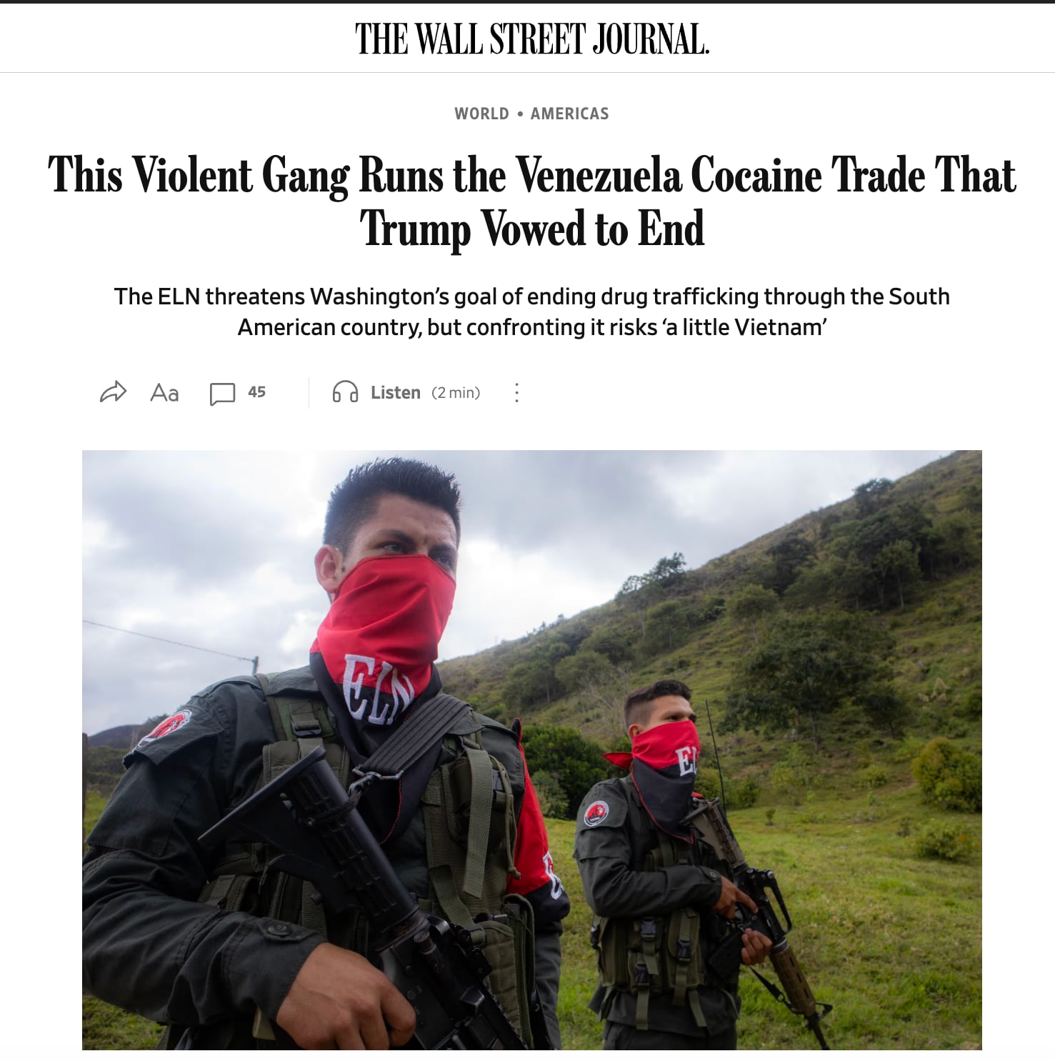 El artículo fue publicado por el Wall Street Journal