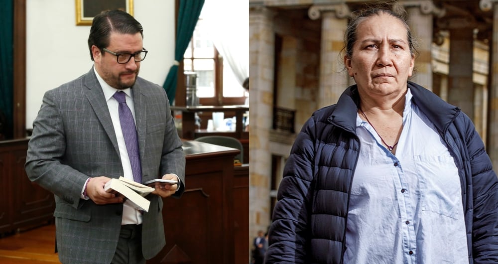 El abogado Iván Cancino y Marelbys Meza.