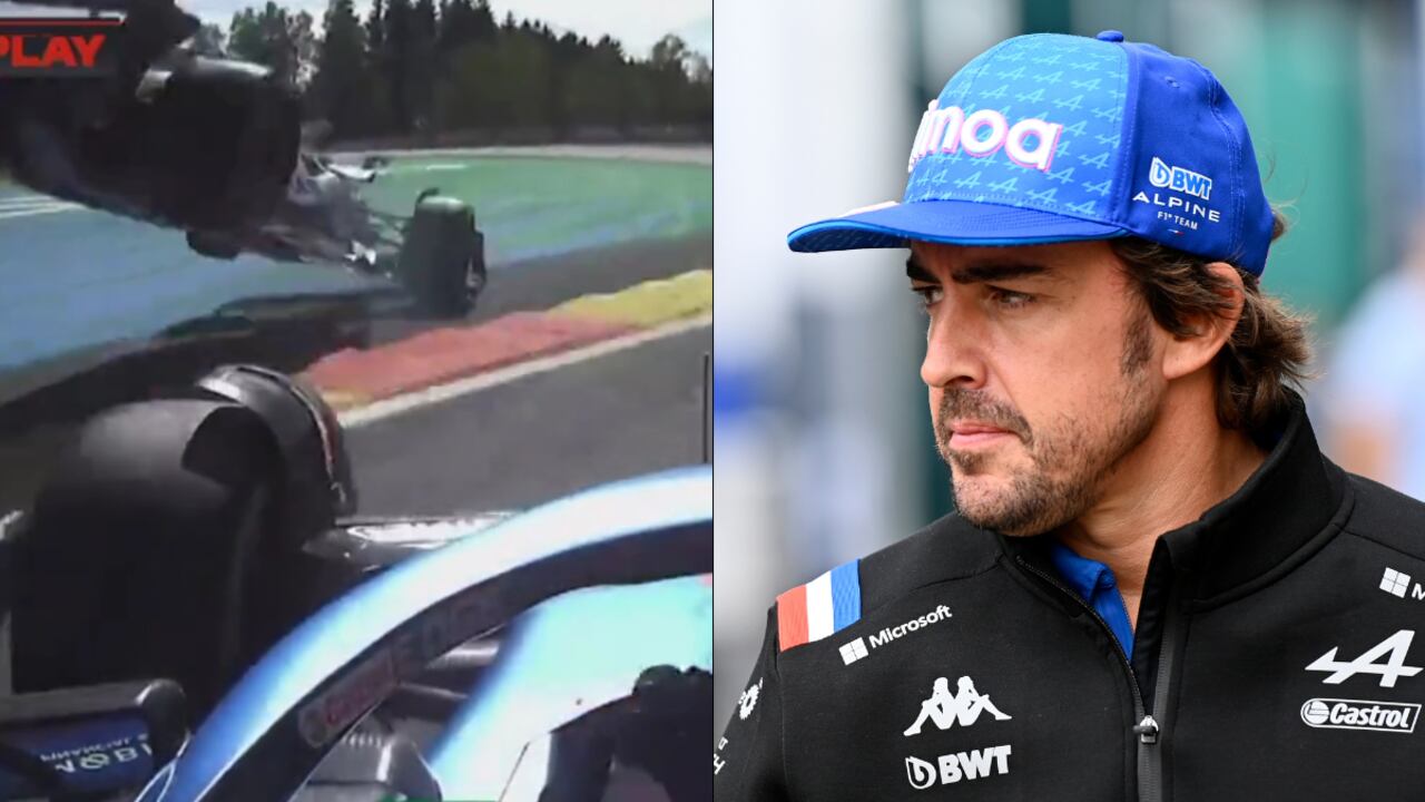 El español sufrió un choque en la primera vuelta del GP de Bélgica.