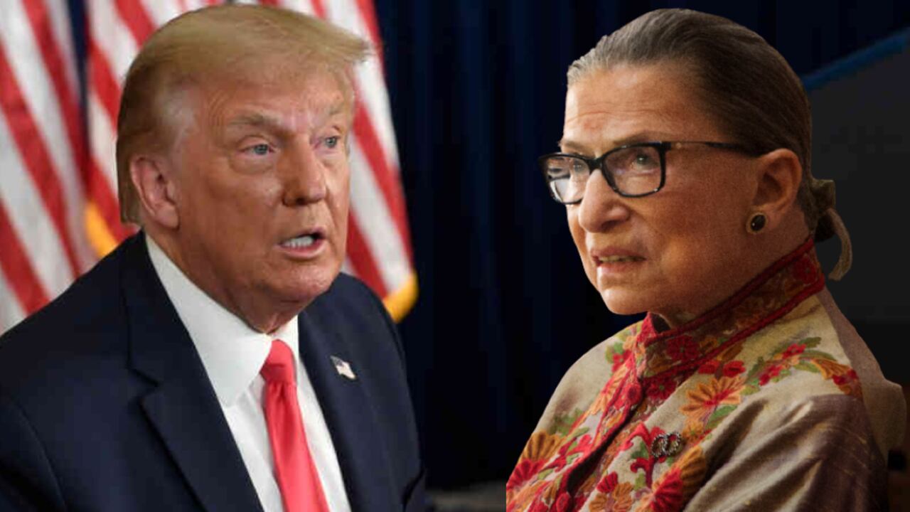 Donald Trump, presidente de los Estados Unidos, y Ruth Bader Ginsburg, jueza de la Corte Suprema.