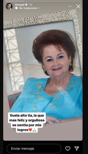 Lincoln Palomeque lamentó el deceso de su tía