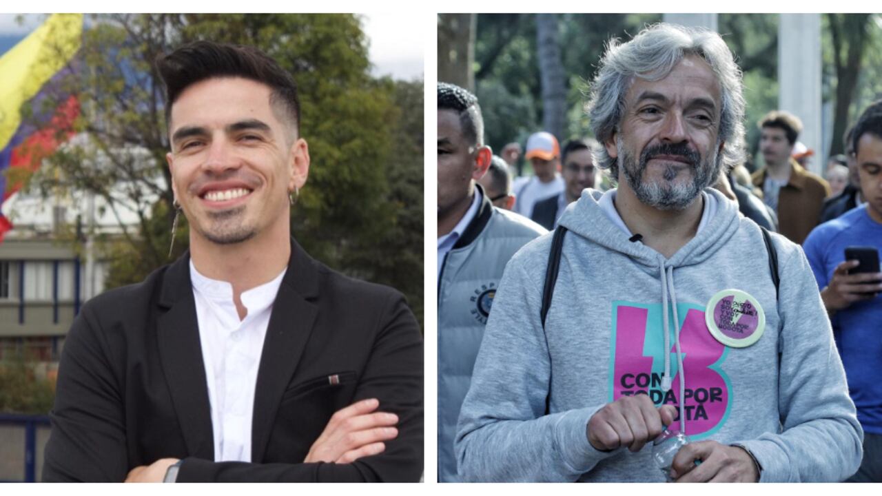 Elkin Calvo, contratista del Gobierno Petro, en el Sena, y el candidato a la Alcaldía de Bogotá Juan Daniel Oviedo
