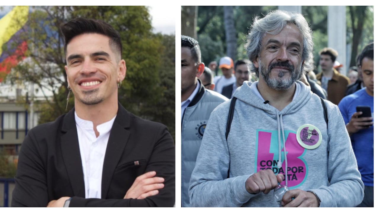 Elkin Calvo, contratista del Gobierno Petro, en el Sena, y el candidato a la Alcaldía de Bogotá Juan Daniel Oviedo