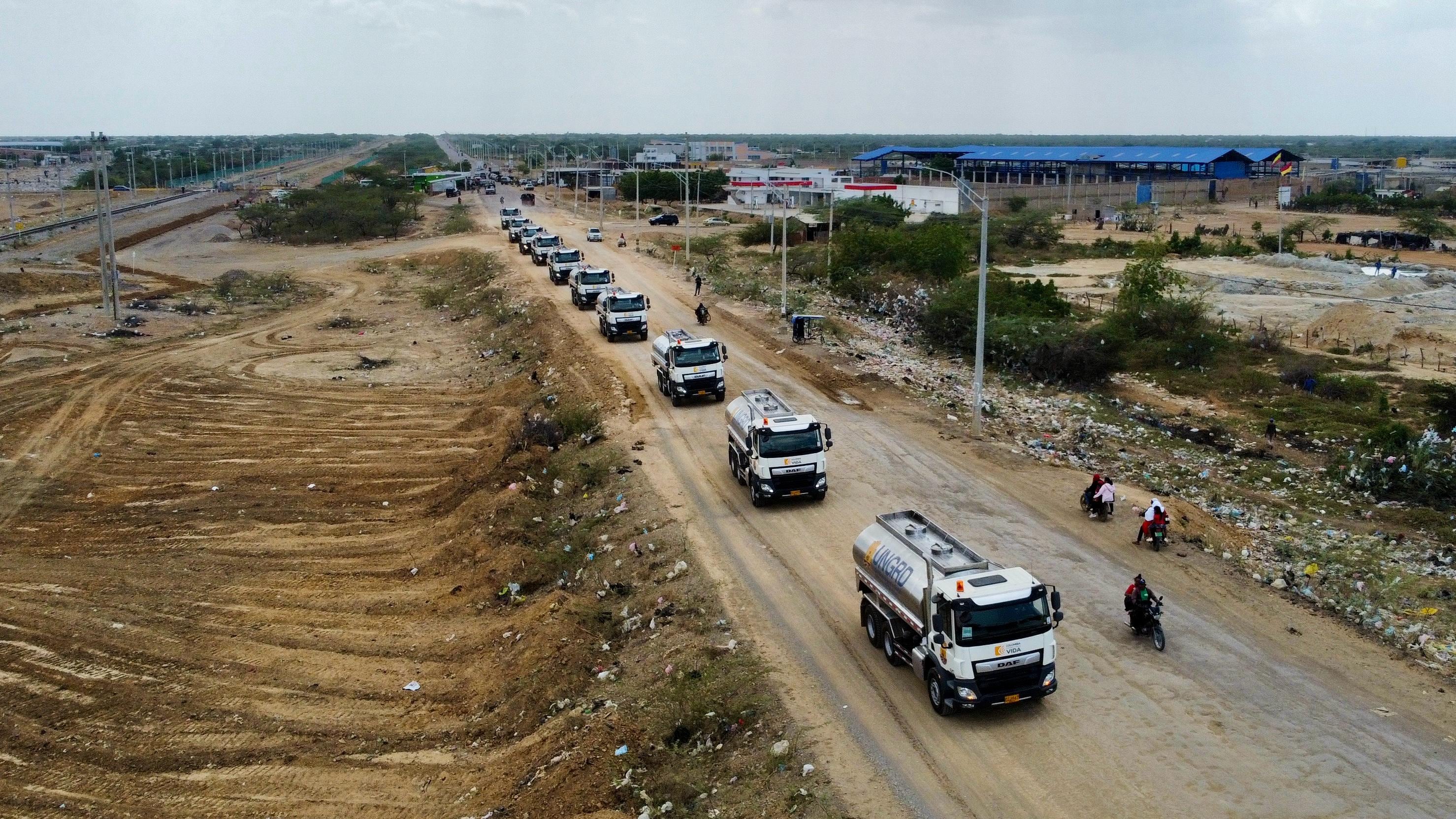 Estos son los carrotanques contratados por la Ungrd para distribuir agua en La Guajira.