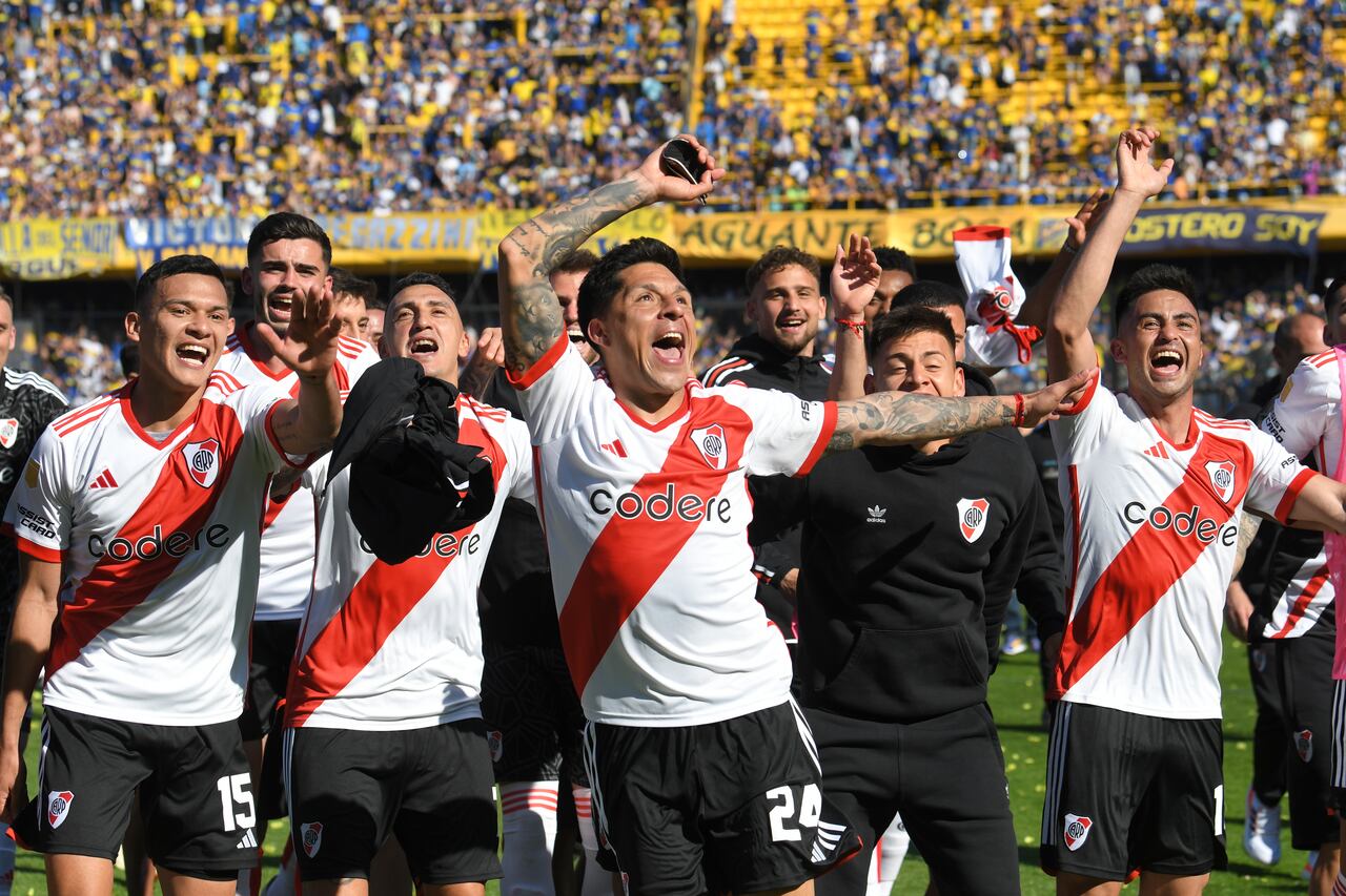 River Plate celebrando el triunfo de Boca