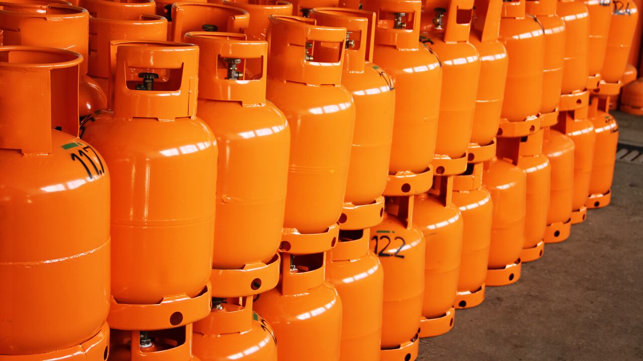 LPG Gas Bottles. LPG plant