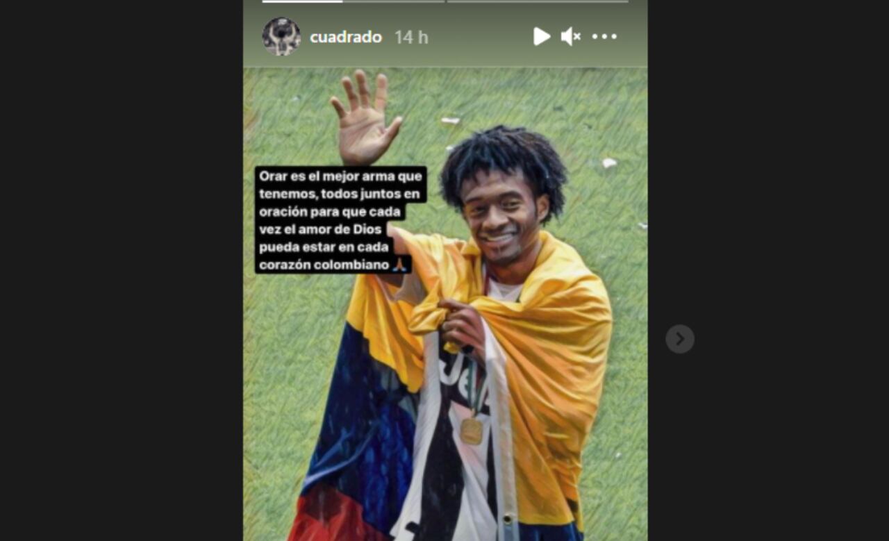 El volante de la Juventus y su mensaje de aliento tras la situación que se vive en Colombia