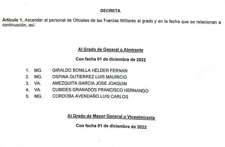 ¿Quiénes son los generales que recibieron la bendición del gobierno para tener un nuevo sol sobre sus hombros?