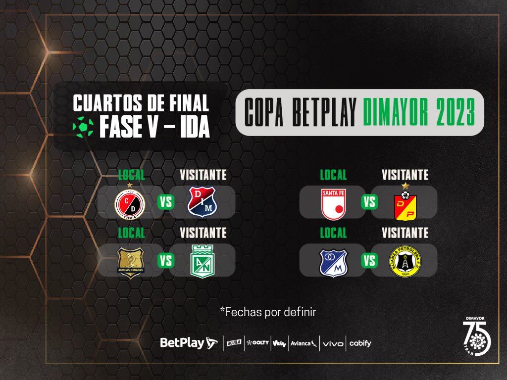 Así quedaron las llaves de cuartos de final.