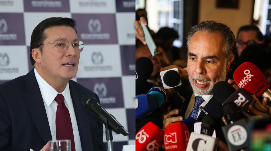 Registrador Hernán Penagos y ministro del Interior, Armando Benedetti.