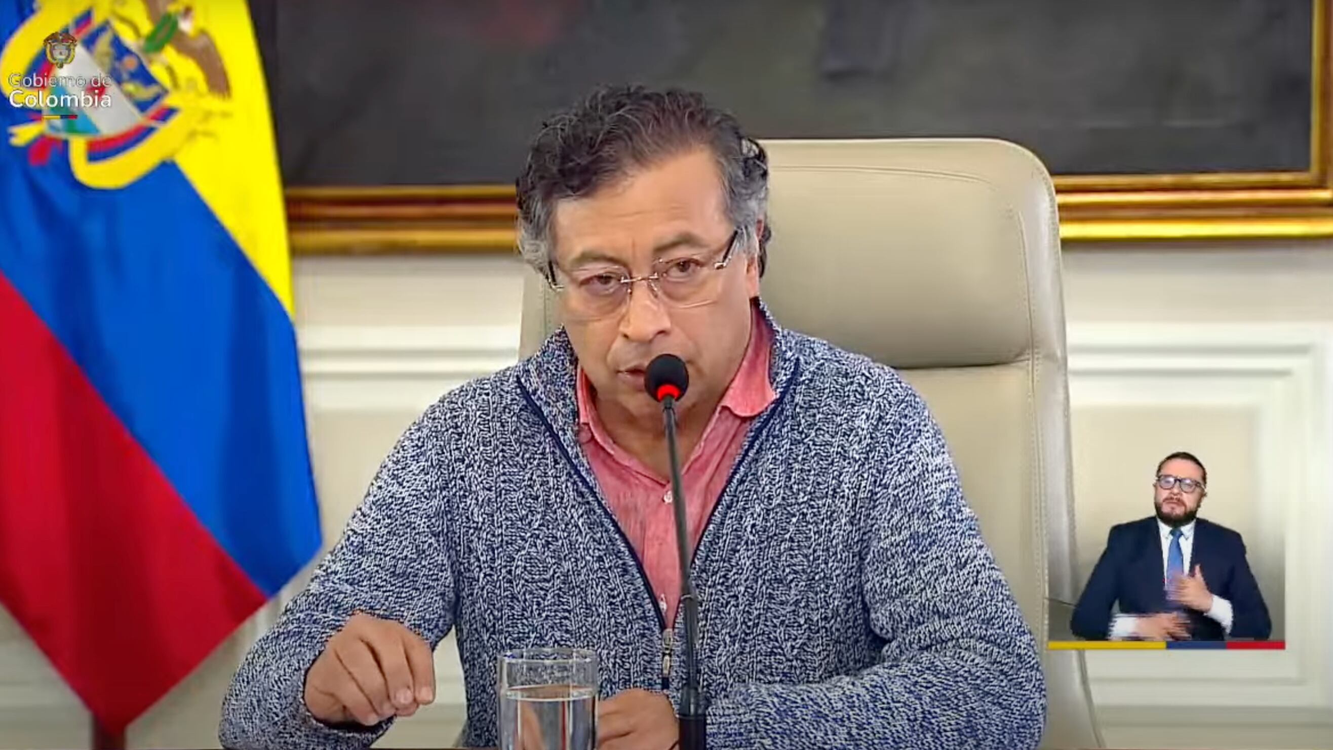 Gustavo Petro en el consejo de ministros.
